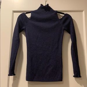 Rebecca Taylor Cold Shoulder Ribbed Sweater